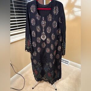Maria B Black Pakistani lawn embellished dress